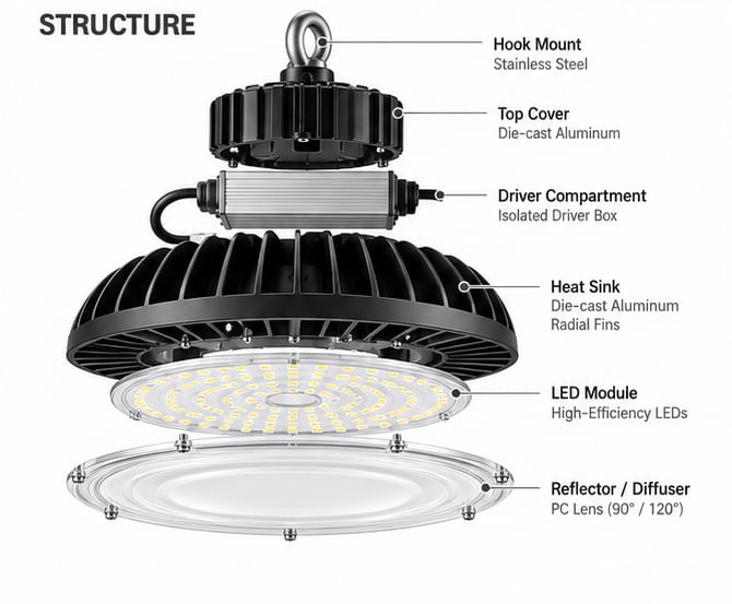 High bay structure and components