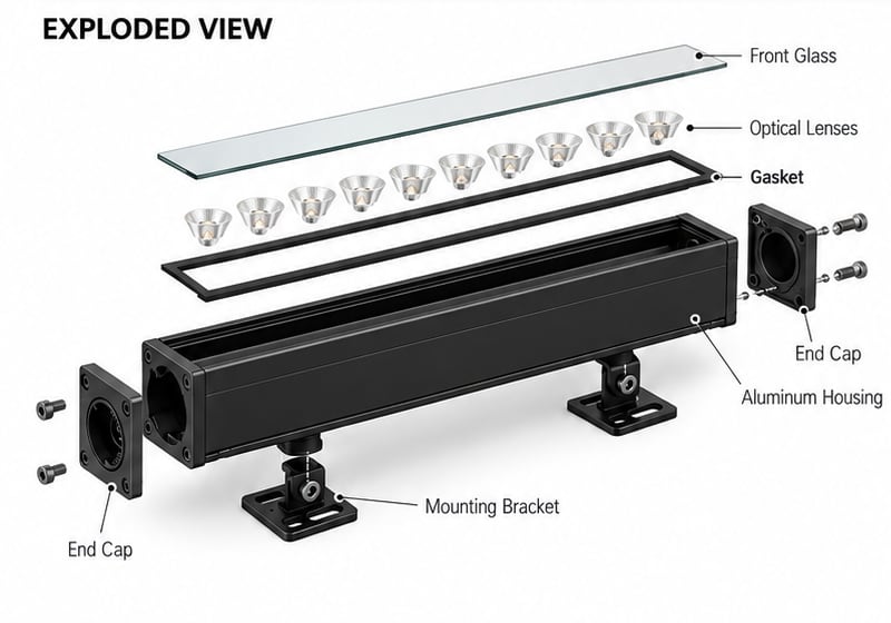Wall washer structure and components